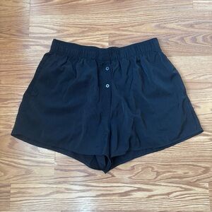 WEEKDAY Black Noah Shorts Elastic Waist Pockets‎ Size EU 38 or U.S. 6/8